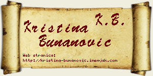 Kristina Bunanović vizit kartica